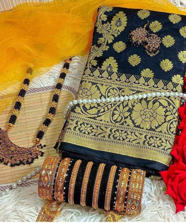 Saree Combo with Jewelry (black)