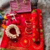Red & Green Cotton Saree Package ❤️💚