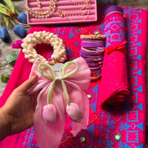 Pink & Blue Cotton Saree Package 💗💙