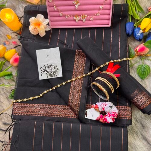 Cotton Black saree combo