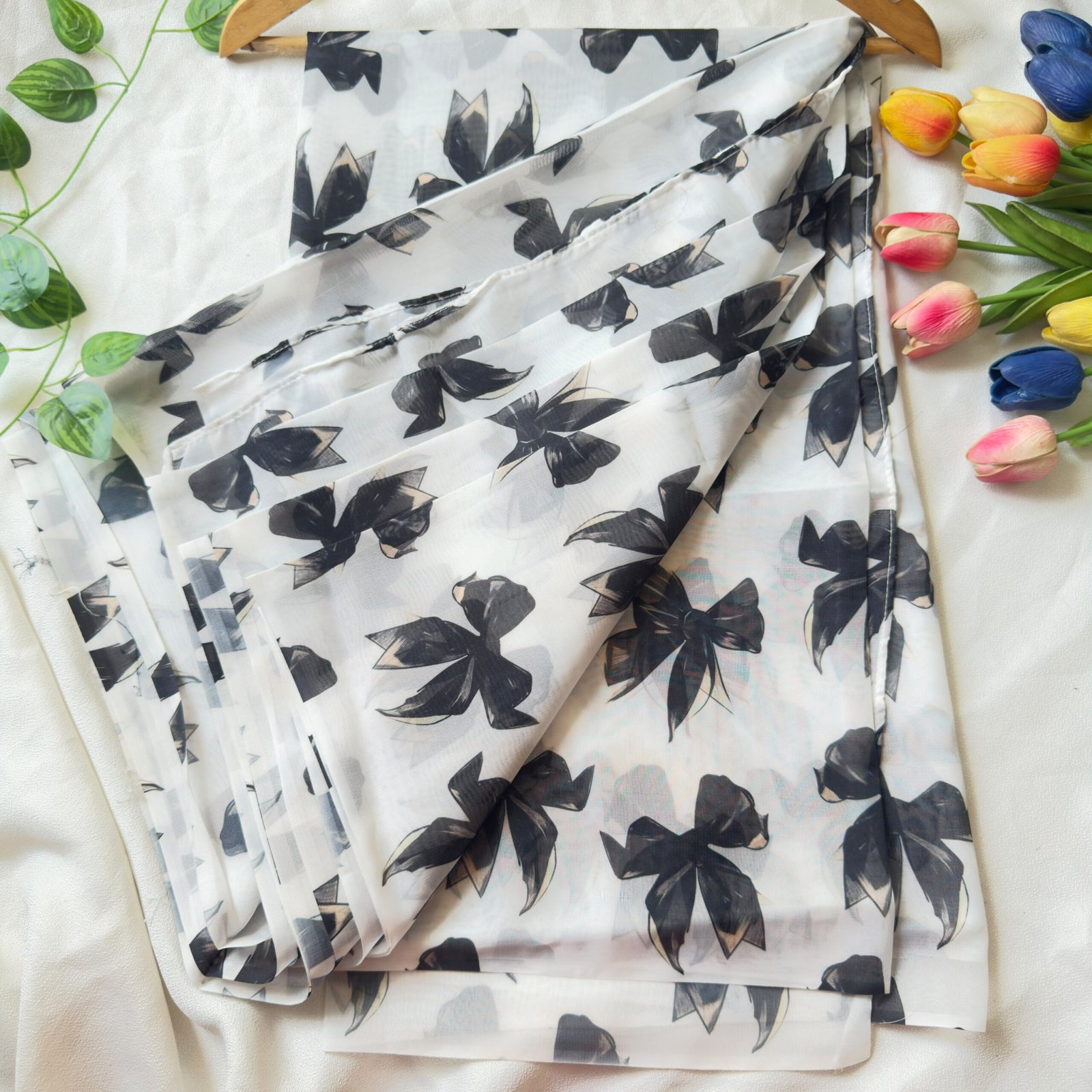 Sifon Georgette Saree black poke - Image 2