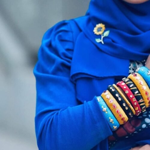 Blue crop top blouses