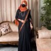 Cotton Black & Golden Combination Saree